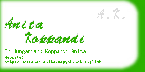 anita koppandi business card